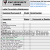 Lathe Preventive Maintenance - Inspection Form CNC (image for) Lathe Preventive Maintenance - Inspection Form CNC